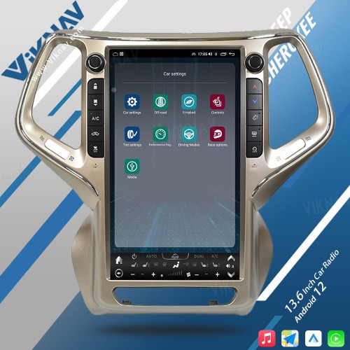 VIKNAV 13.6 Inch Auto Stereo Car Radio For Jeep Cherokee 2014-2021 Android Auto Wireless Carplay GPS Navigation Multimedia Stereo Player(64GB)