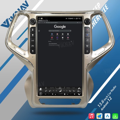 VIKNAV 13.6 Inch Auto Stereo Car Radio For Jeep Cherokee 2014-2021 Android Auto Wireless Carplay GPS Navigation Multimedia Stereo Player(64GB)