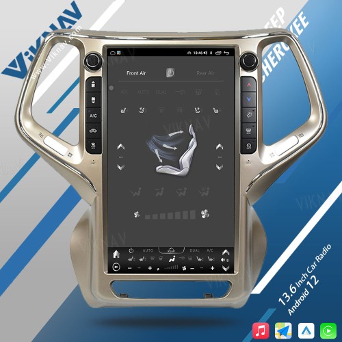 VIKNAV 13.6 Inch Auto Stereo Car Radio For Jeep Cherokee 2014-2021 Android Auto Wireless Carplay GPS Navigation Multimedia Stereo Player(64GB)