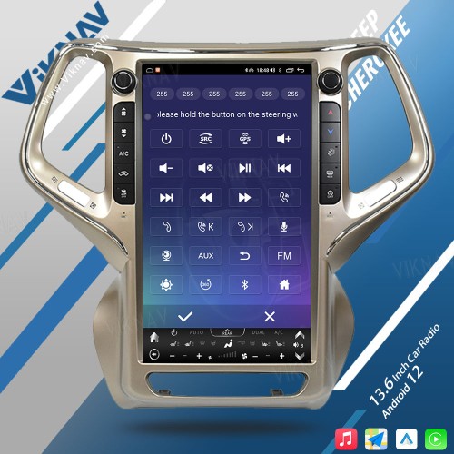 VIKNAV 13.6 Inch Auto Stereo Car Radio For Jeep Cherokee 2014-2021 Android Auto Wireless Carplay GPS Navigation Multimedia Stereo Player(64GB)