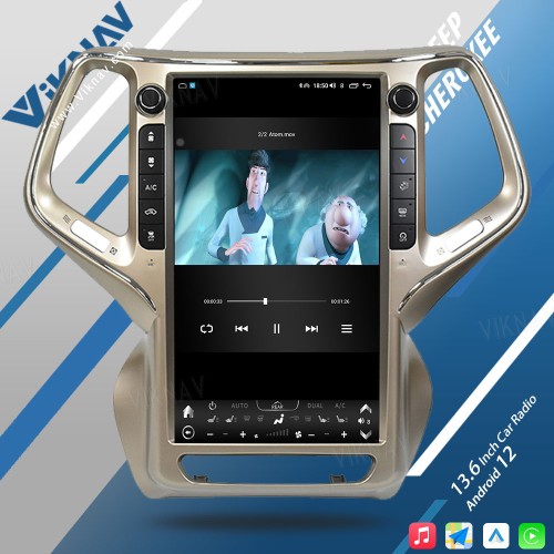 VIKNAV 13.6 Inch Auto Stereo Car Radio For Jeep Cherokee 2014-2021 Android Auto Wireless Carplay GPS Navigation Multimedia Stereo Player(64GB)