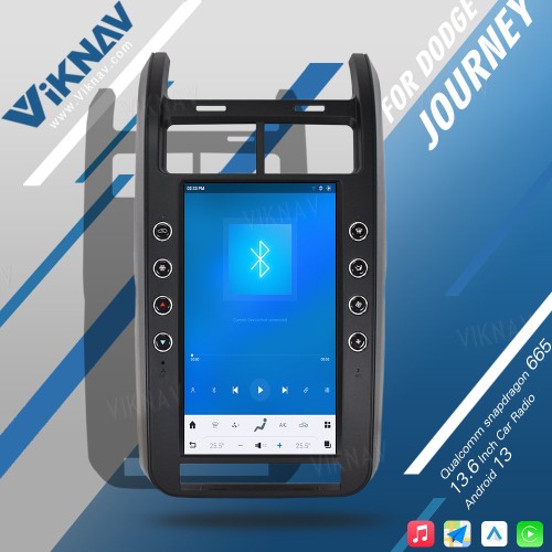 VIKNAV 13.6 Inch For Dodge Journey Car Radio 2009-2015 Android System Stereo Car GPS Navigation Video DVD Multimedia Player Carplay(128GB)