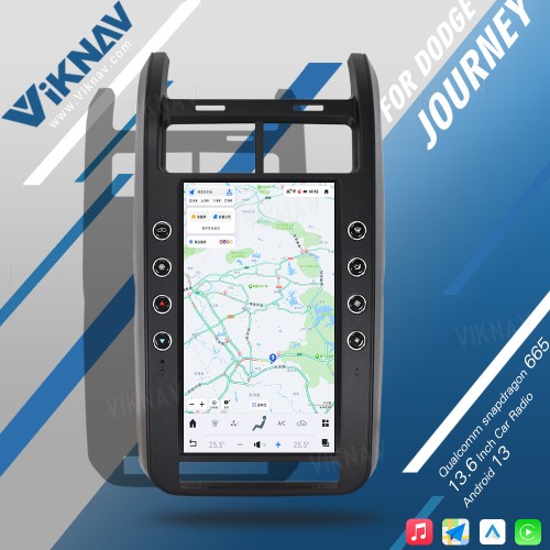 VIKNAV 13.6 Inch For Dodge Journey Car Radio 2009-2015 Android System Stereo Car GPS Navigation Video DVD Multimedia Player Carplay(128GB)