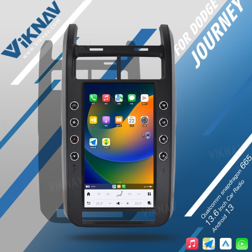VIKNAV 13.6 Inch For Dodge Journey Car Radio 2009-2015 Android System Stereo Car GPS Navigation Video DVD Multimedia Player Carplay(128GB)