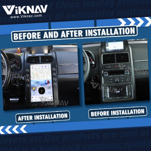 VIKNAV 13.6 Inch For Dodge Journey Car Radio 2009-2015 Android System Stereo Car GPS Navigation Video DVD Multimedia Player Carplay(128GB)