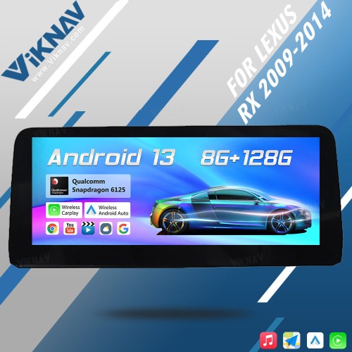 Viknav Android Auto Car Radio For LEXUS RX 2009-2014 New Upgrade 12.3 Inch Touch Screen Car GPS Navigation Multimedia Player Head Unit(128GB)