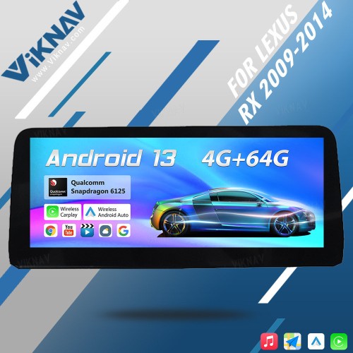 Viknav Android Auto Car Radio For LEXUS RX 2009-2014 New Upgrade 12.3 Inch Touch Screen Car GPS Navigation Multimedia Player Head Unit(64GB)