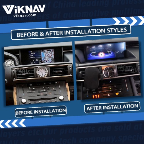Viknav Android Radio Replacement for 2013-2018 Lexus RC IS Series.car Stereo Update With Carplay And Android Auto Bluetooth GPS Navigation Head Unit (13-18 Original Knob Joystick 128GB)