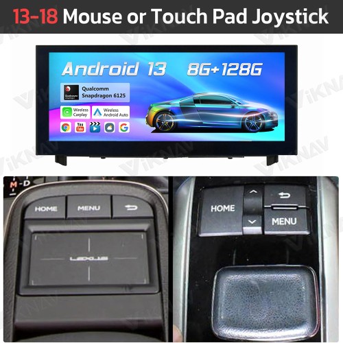 Viknav Android 13 for LEXUS RC IS 2013-2018 Series car Stereo Radio Replacement Update with carplay Android auto Bluetooth GPS Navigation Head Unit (13-18 Mouse or Touch pad Joystick 128GB)