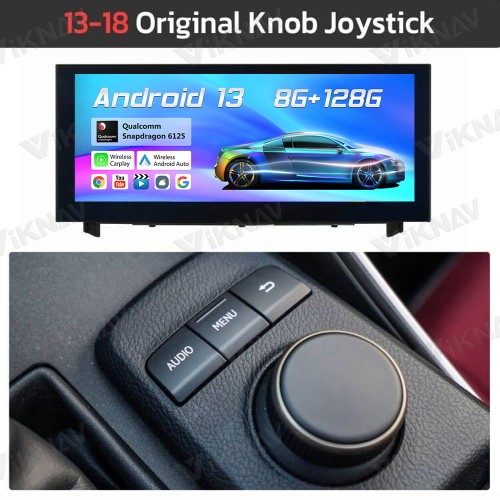 Viknav Android Radio Replacement for 2013-2018 Lexus RC IS Series.car Stereo Update With Carplay And Android Auto Bluetooth GPS Navigation Head Unit (13-18 Original Knob Joystick 128GB)