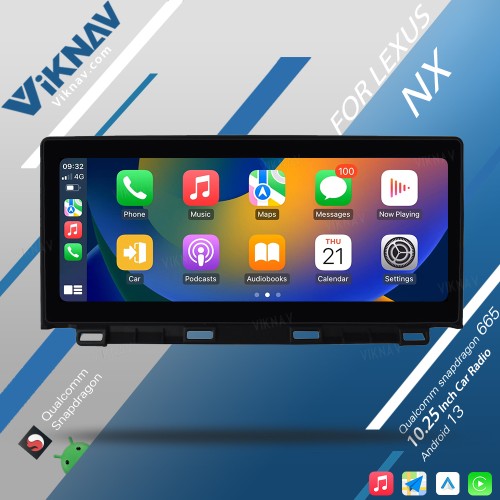Viknav wireless Carplay Car GPS Navigation For LEXUS NX 2018-2020 Touch Screen Car Radio LCD Display Screen Multimedia player Head Unit(128GB)