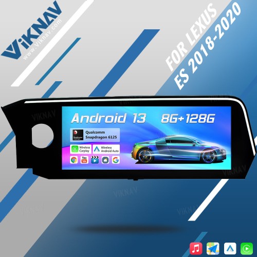 Viknav Android 12.3 Inch Car GPS Navigation Multimedia Player Radio For Lexus ES ES200 ES250 ES350 ES300h 2018-2020 Car Video Player(128GB)