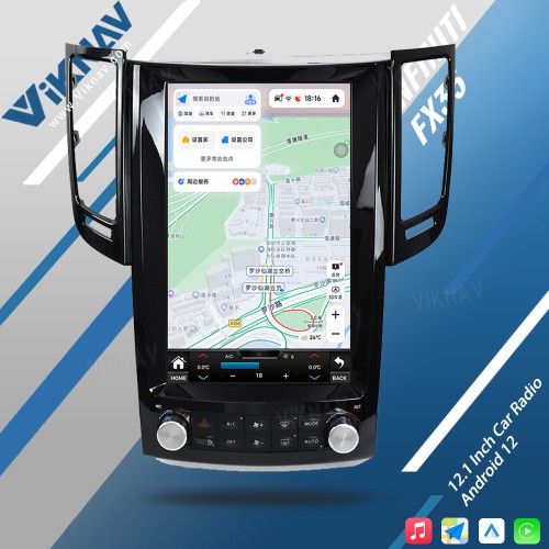 Viknav 12.1 Inch For Infiniti FX35 QX70 2012-2019 Car Radio Car Audio Car Multimedia Player GPS Navigation Android Auto Radio(128GB)
