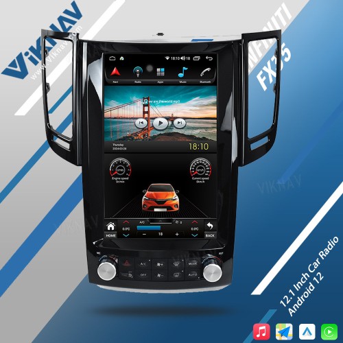 Viknav 12.1 Inch For Infiniti FX35 QX70 2012-2019 Car Radio Car Audio Car Multimedia Player GPS Navigation Android Auto Radio(128GB)