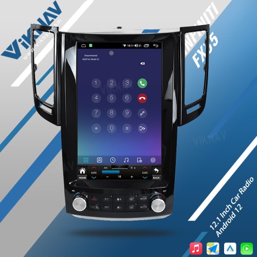 Viknav 12.1 Inch For Infiniti FX35 QX70 2012-2019 Car Radio Car Audio Car Multimedia Player GPS Navigation Android Auto Radio(128GB)