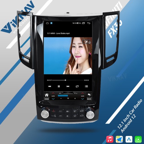 Viknav 12.1 Inch For Infiniti FX35 QX70 2012-2019 Car Radio Car Audio Car Multimedia Player GPS Navigation Android Auto Radio(128GB)