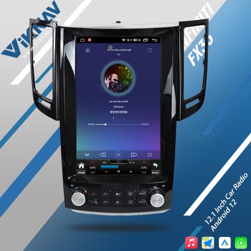 Viknav 12.1 Inch For Infiniti FX35 QX70 2012-2019 Car Radio Car Audio Car Multimedia Player GPS Navigation Android Auto Radio(128GB)