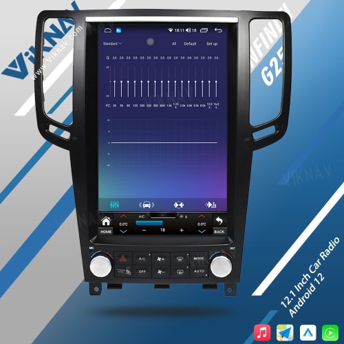 Viknav 12.1 Inch Car Stereo Radio For Infiniti G25 G37 2004-2013 Multimedia Player Receiver Recorder Head Unit 2 Din(128GB)