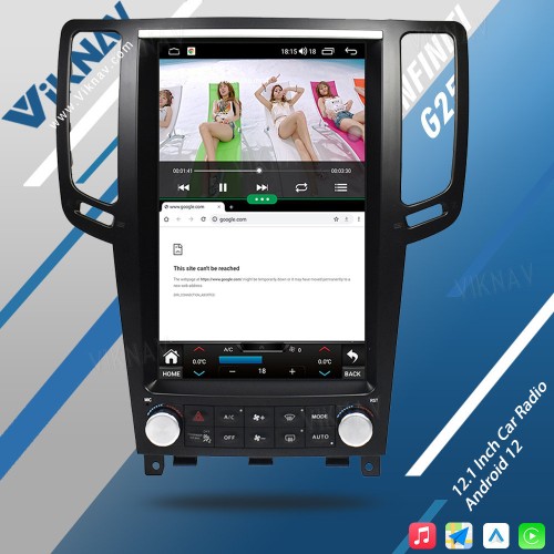 Viknav 12.1 Inch Car Stereo Radio For Infiniti G25 G37 2004-2013 Multimedia Player Receiver Recorder Head Unit 2 Din(128GB)