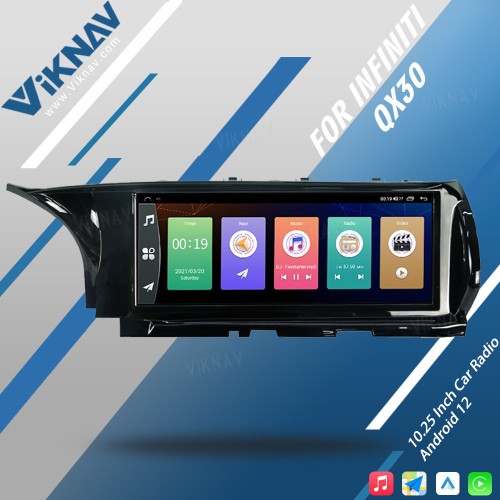 Viknav Car Radio GPS Navigation For Infiniti QX30 2015-2018 Multimedia DVD Player Radio Audio Stereo Recorder Head Unit(128GB)