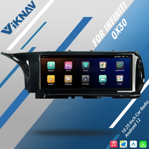 Viknav Car Radio GPS Navigation For Infiniti QX30 2015-2018 Multimedia DVD Player Radio Audio Stereo Recorder Head Unit(128GB)