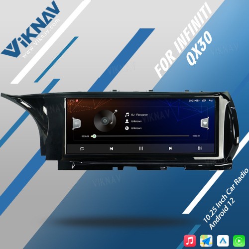 Viknav Car Radio GPS Navigation For Infiniti QX30 2015-2018 Multimedia DVD Player Radio Audio Stereo Recorder Head Unit(128GB)