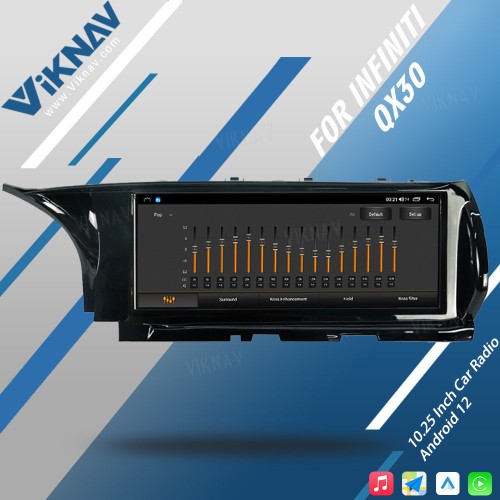 Viknav Car Radio GPS Navigation For Infiniti QX30 2015-2018 Multimedia DVD Player Radio Audio Stereo Recorder Head Unit(128GB)