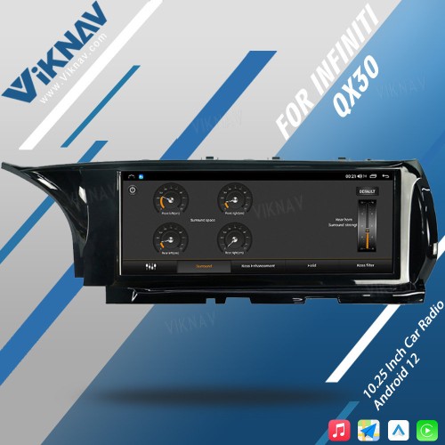 Viknav Car Radio GPS Navigation For Infiniti QX30 2015-2018 Multimedia DVD Player Radio Audio Stereo Recorder Head Unit(128GB)