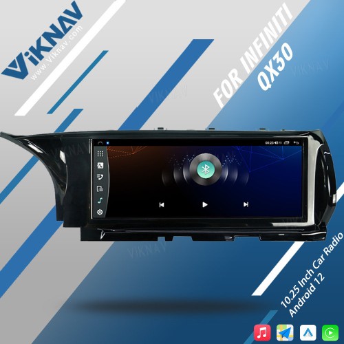 Viknav Car Radio GPS Navigation For Infiniti QX30 2015-2018 Multimedia DVD Player Radio Audio Stereo Recorder Head Unit(128GB)