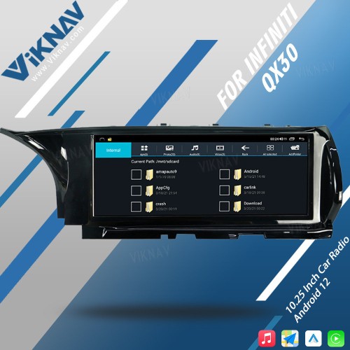 Viknav Car Radio GPS Navigation For Infiniti QX30 2015-2018 Multimedia DVD Player Radio Audio Stereo Recorder Head Unit(128GB)