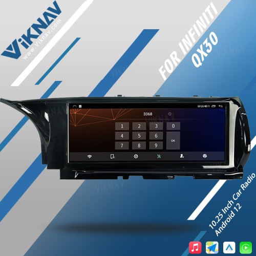 Viknav Car Radio GPS Navigation For Infiniti QX30 2015-2018 Multimedia DVD Player Radio Audio Stereo Recorder Head Unit(128GB)
