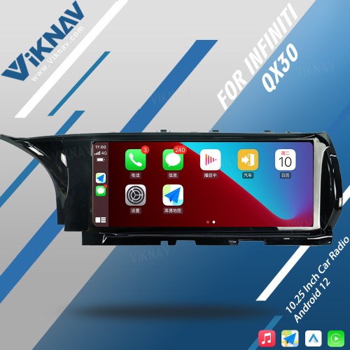 Viknav Car Radio GPS Navigation For Infiniti QX30 2015-2018 Multimedia DVD Player Radio Audio Stereo Recorder Head Unit(64GB)