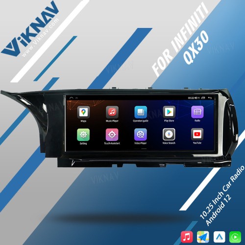 Viknav Car Radio GPS Navigation For Infiniti QX30 2015-2018 Multimedia DVD Player Radio Audio Stereo Recorder Head Unit(64GB)