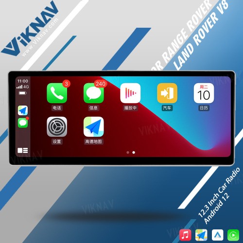 Viknav 12.3 Inch Android Car Radio For Land Rover Range Rover V8 2002-2012 Multimedia Player Auto Stereo GPS Navigation Carplay Head Unit(128GB+AC)
