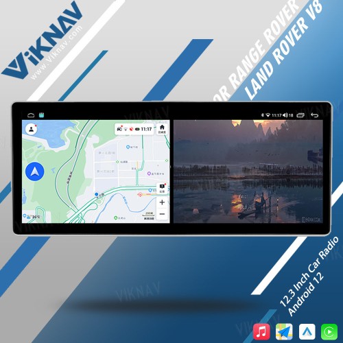 Viknav 12.3 Inch Android Car Radio For Land Rover Range Rover V8 2002-2012 Multimedia Player Auto Stereo GPS Navigation Carplay Head Unit(128GB+AC)