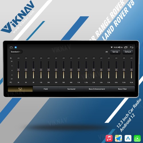Viknav 12.3 Inch Android Car Radio For Land Rover Range Rover V8 2002-2012 Multimedia Player Auto Stereo GPS Navigation Carplay Head Unit(128GB+AC)