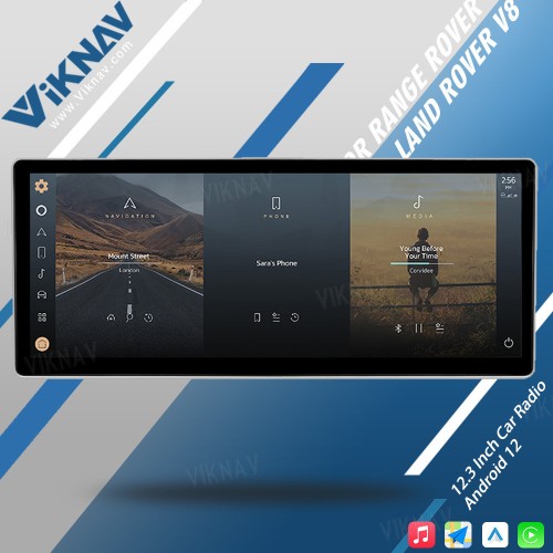 Viknav 12.3 Inch Android Car Radio For Land Rover Range Rover V8 2002-2012 Multimedia Player Auto Stereo GPS Navigation Carplay Head Unit(128GB+AC)