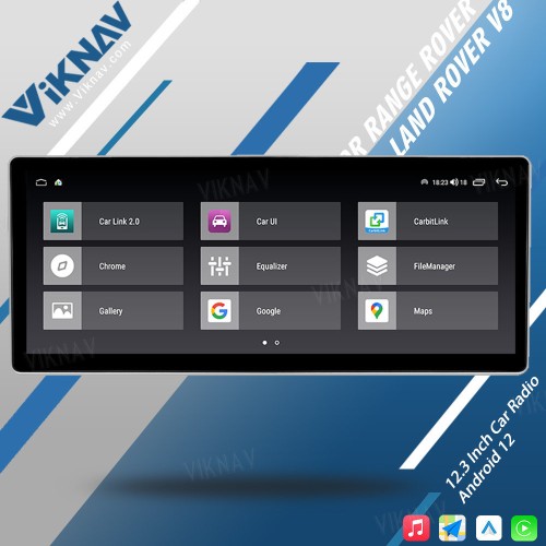 Viknav 12.3 Inch Android Car Radio For Land Rover Range Rover V8 2002-2012 Multimedia Player Auto Stereo GPS Navigation Carplay Head Unit(128GB+AC)