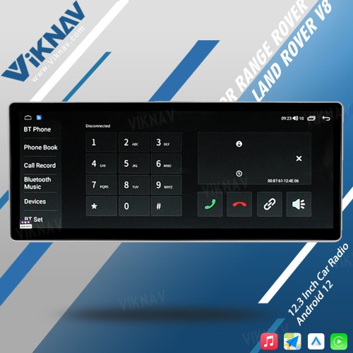 Viknav 12.3 Inch Android Car Radio For Land Rover Range Rover V8 2002-2012 Multimedia Player Auto Stereo GPS Navigation Carplay Head Unit(128GB+AC)