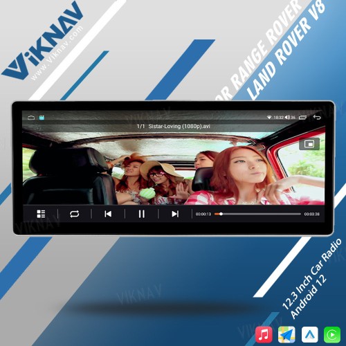 Viknav 12.3 Inch Android Car Radio For Land Rover Range Rover V8 2002-2012 Multimedia Player Auto Stereo GPS Navigation Carplay Head Unit(128GB+AC)