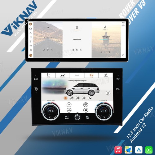 Viknav 12.3 Inch Android Car Radio For Land Rover Range Rover V8 2002-2012 Multimedia Player Auto Stereo GPS Navigation Carplay Head Unit(128GB+AC)