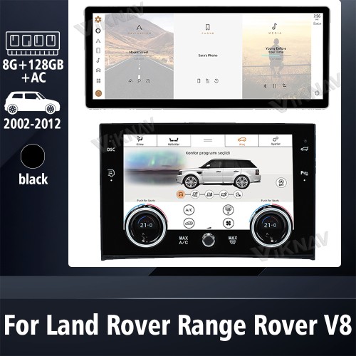 Viknav 12.3 Inch Android Car Radio For Land Rover Range Rover V8 2002-2012 Multimedia Player Auto Stereo GPS Navigation Carplay Head Unit(128GB+AC)