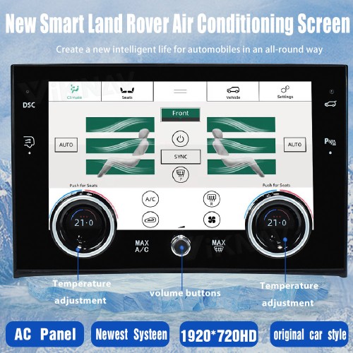 Viknav 10.4 Inch Air Condition Board For Land Rover Range Rover V8 2002-2012 12.3 Inch Android Car Radio Air Conditioning Climate Panel With Day And Night Mode（AC）