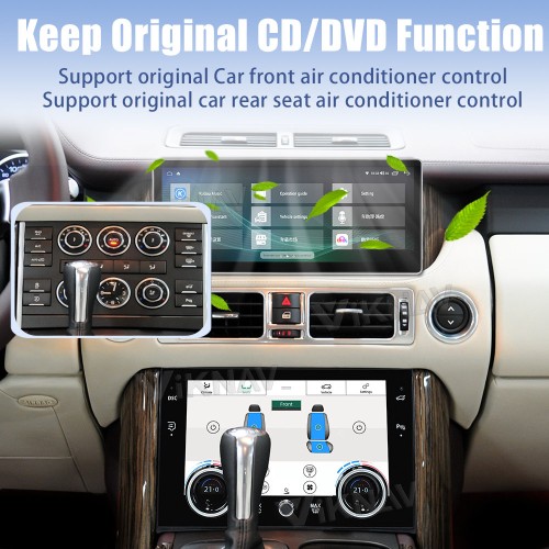 Viknav 10.4 Inch Air Condition Board For Land Rover Range Rover V8 2002-2012 12.3 Inch Android Car Radio Air Conditioning Climate Panel With Day And Night Mode（AC）