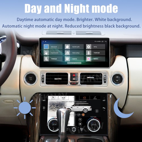 Viknav 10.4 Inch Air Condition Board For Land Rover Range Rover V8 2002-2012 12.3 Inch Android Car Radio Air Conditioning Climate Panel With Day And Night Mode（AC）