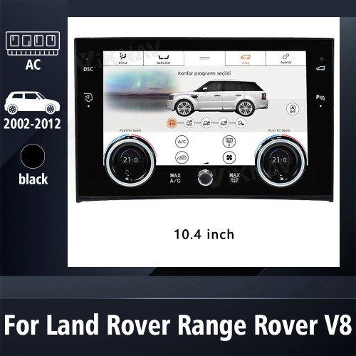 Viknav 10.4 Inch Air Condition Board For Land Rover Range Rover V8 2002-2012 12.3 Inch Android Car Radio Air Conditioning Climate Panel With Day And Night Mode（AC）