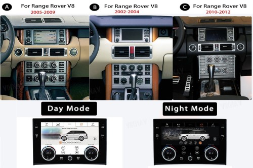 Viknav 10.4 Inch Air Condition Board For Land Rover Range Rover V8 2002-2012 10.25 Inch Android Car Radio Air Conditioning Climate Panel With Day And Night Mode（AC）