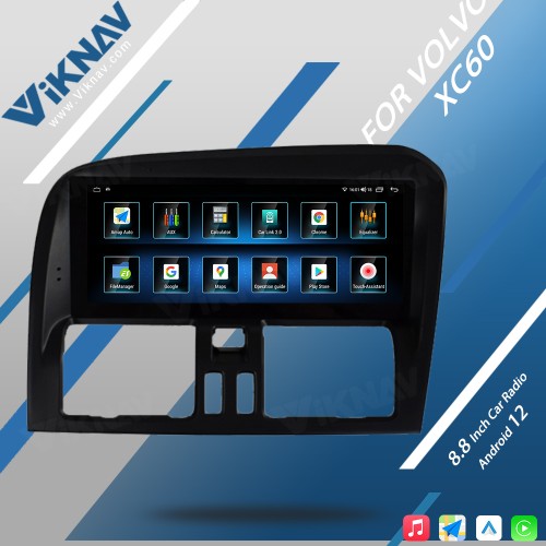 VIKNAV For Volvo XC60 2009-2017 RHD Car Radio Android Auto Audio Multimedia Player GPS Navigation Tape Recorder 2 Din Autoradio HD Screen(64GB)