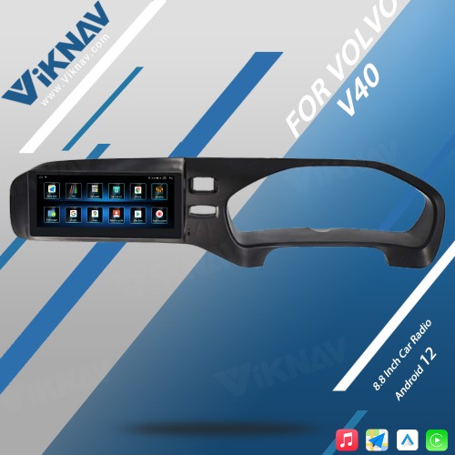 Viknav Android Car GPS Navigation For Volvo v40 2011-2019 RHD LCD Touch Screen wireless Carplay 8.8inch Car Radio Video Player Head Unit(64GB)