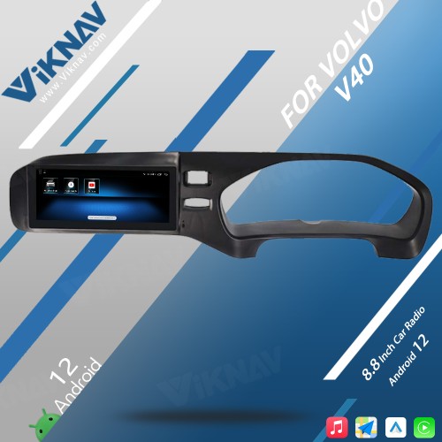 Viknav Android Car GPS Navigation For Volvo v40 2011-2019 RHD LCD Touch Screen wireless Carplay 8.8inch Car Radio Video Player Head Unit(64GB)